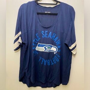 NFL Team Apparel Seattle Seahawks blue T-shirt top tee shirt sleeve Sz 4X  P-18